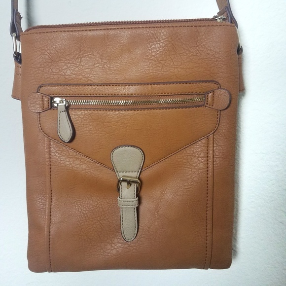 Brown Faux Leather Crossbody - Picture 2 of 8